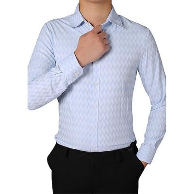 Sơ Mi Nam VFASHION VFS0040 - Chéo Xanh Nhạt